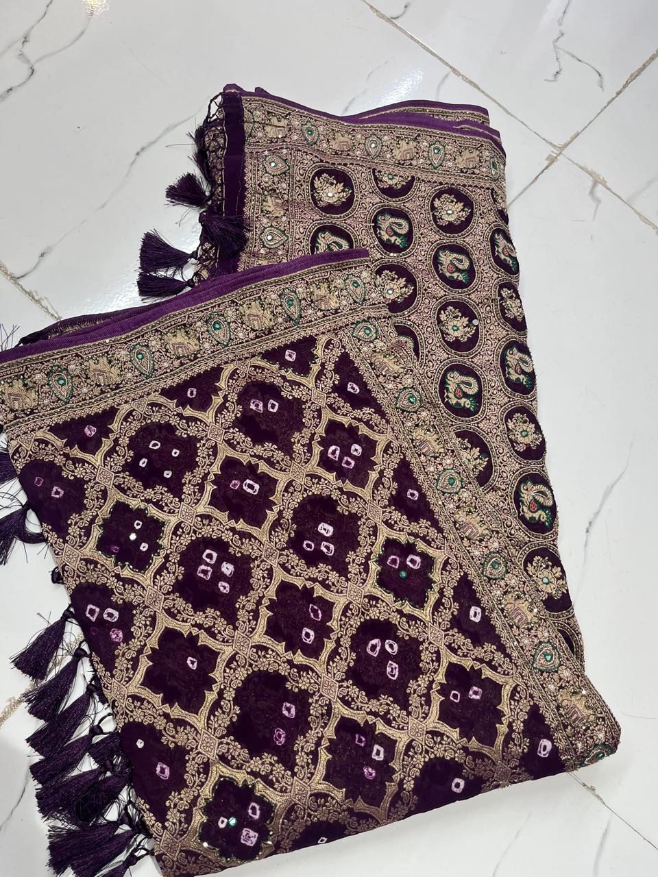 pure jorjat bandhej saree