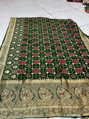 ajrak print saree