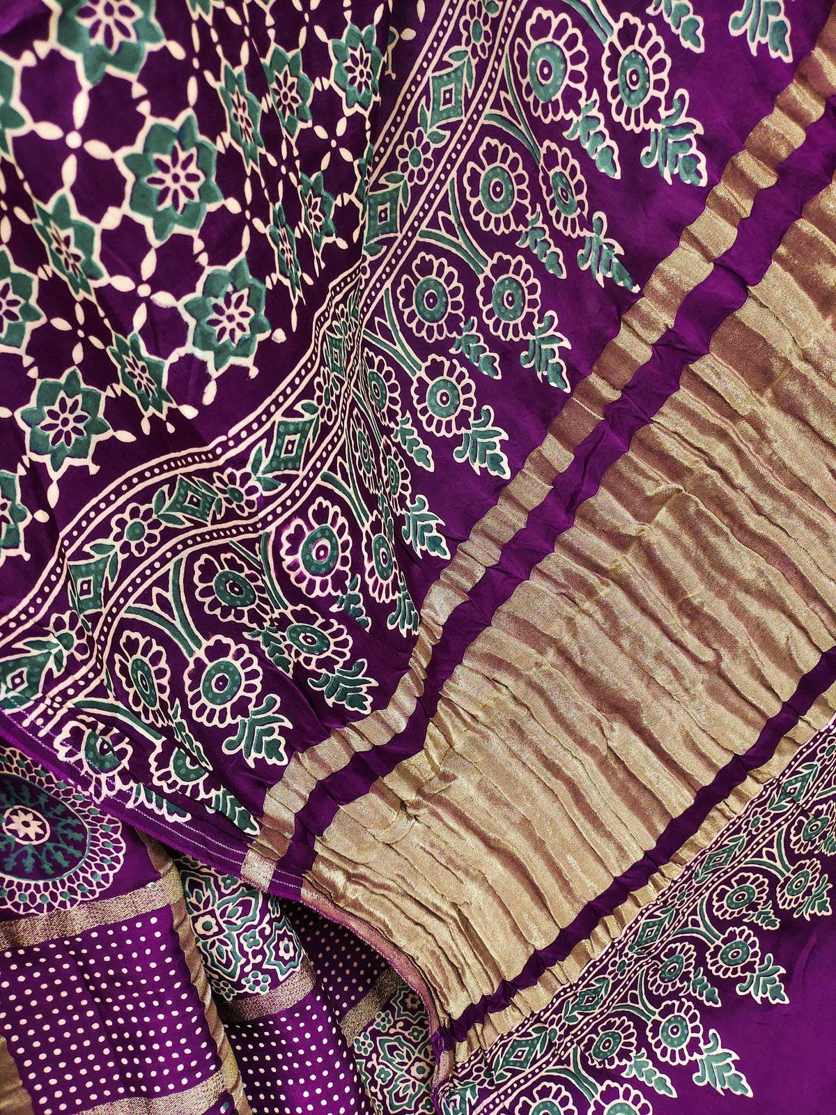 Ajrakh Print Designer Saree