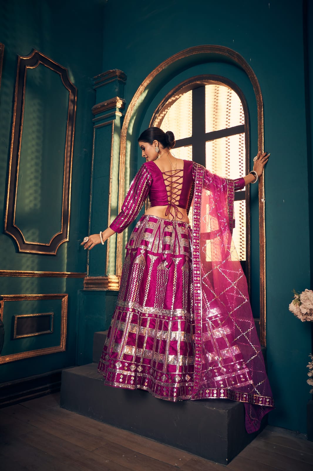 Latest Timo Silk lahengha-Choli