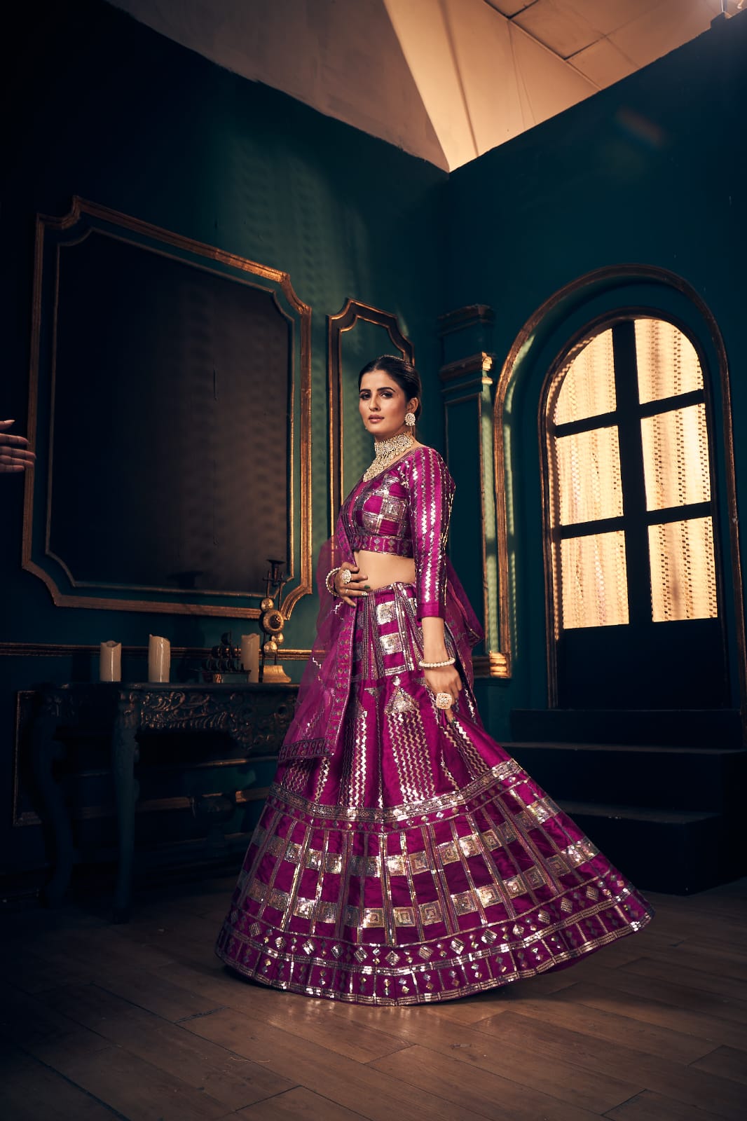 Latest Timo Silk lahengha-Choli