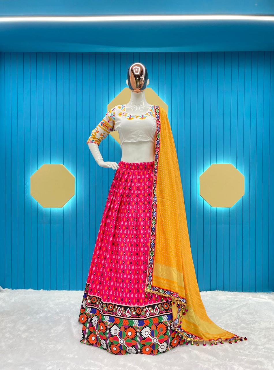 Navratri Lehanga, Multi Color Women's Lehenga, Gujrati Lehenga, Traditional Lehenga, Ghagra Choli For Women's, Festive Wear, Ethnic Wear