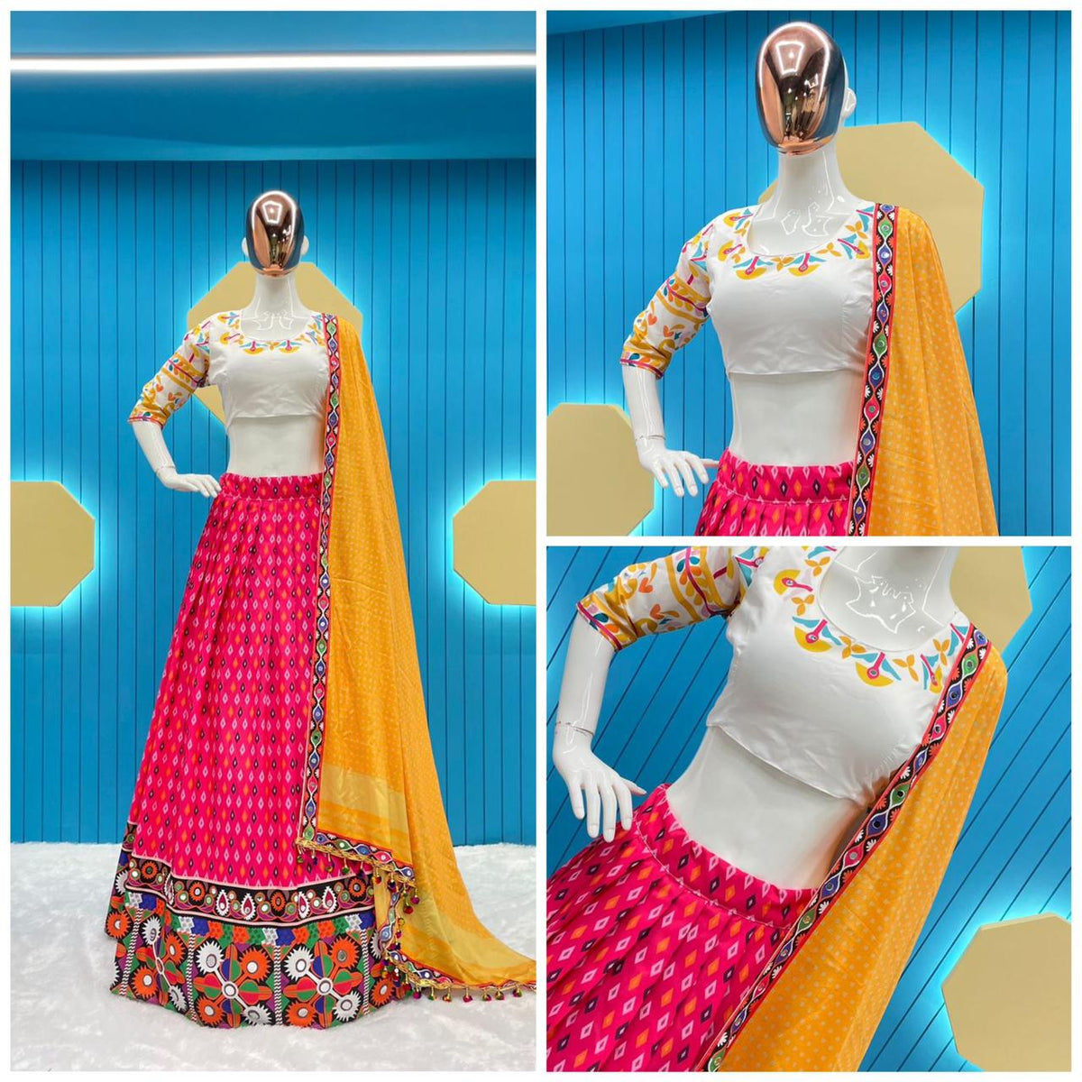 Navratri Lehanga, Multi Color Women's Lehenga, Gujrati Lehenga, Traditional Lehenga, Ghagra Choli For Women's, Festive Wear, Ethnic Wear